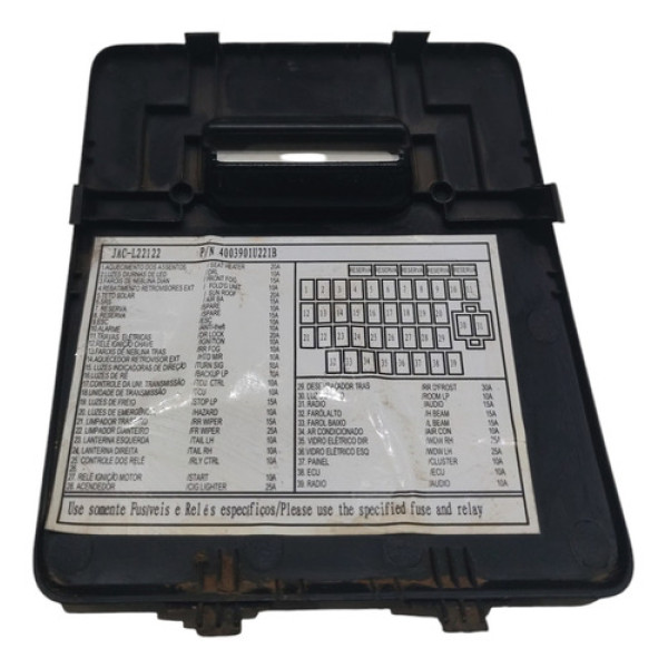 Tampa Fusível Jac T5 2016 A 2019